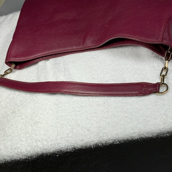 Tory Burch Maroon Leather Hobo Bag - Picture 5 of 16